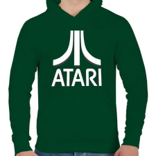 PRINTFASHION ATARI 3D Logo - Férfi kapucnis pulóver - Sötétzöld férfi pulóver, kardigán