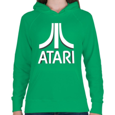PRINTFASHION ATARI 3D Logo - Női kapucnis pulóver - Zöld női pulóver, kardigán