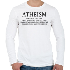 PRINTFASHION ATHEISM - Férfi hosszú ujjú póló - Fehér férfi póló