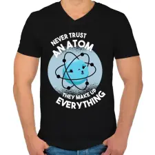 PRINTFASHION Atom - Férfi V-nyakú póló - Fekete férfi póló