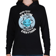 PRINTFASHION Atom - Női kapucnis pulóver - Fekete