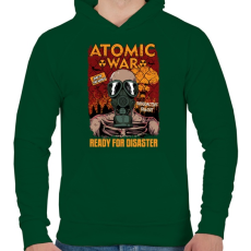 PRINTFASHION Atomháború - Férfi kapucnis pulóver - Sötétzöld