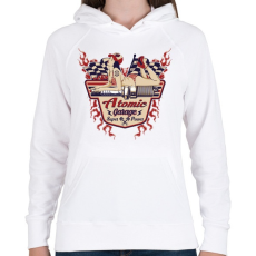 PRINTFASHION Atomi garázs - Női kapucnis pulóver - Fehér