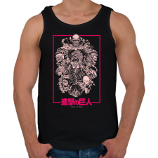 PRINTFASHION Attack On titan - Férfi atléta - Fekete atléta, trikó