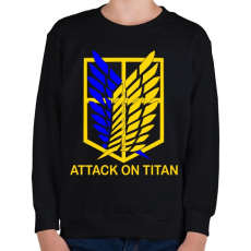 PRINTFASHION Attack On Titan - Gyerek pulóver - Fekete