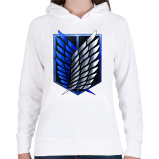 PRINTFASHION Attack on Titan Logo - Női kapucnis pulóver - Fehér