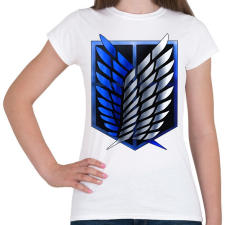 PRINTFASHION Attack on Titan Logo - Női póló - Fehér női póló