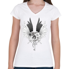 PRINTFASHION Attack on Titan - Női V-nyakú póló - Fehér női póló