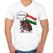 PRINTFASHION Átteleltem! - Férfi V-nyakú póló - Fehér férfi póló