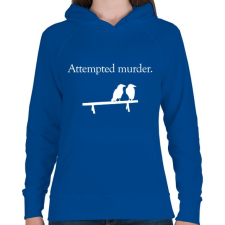 PRINTFASHION Attempted murder - Női kapucnis pulóver - Királykék női pulóver, kardigán