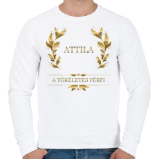 PRINTFASHION Attila - Férfi pulóver - Fehér