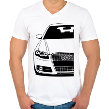 PRINTFASHION AUDI A4 - Férfi V-nyakú póló - Fehér férfi póló