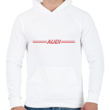 PRINTFASHION AUDI - Férfi kapucnis pulóver - Fehér férfi pulóver, kardigán