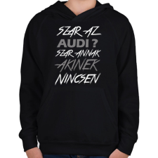 PRINTFASHION Audi - Gyerek kapucnis pulóver - Fekete gyerek pulóver, kardigán