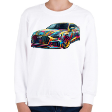 PRINTFASHION Audi - Gyerek pulóver - Fehér gyerek pulóver, kardigán