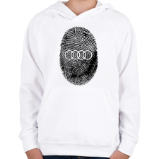 PRINTFASHION AUDI in my DNA - Gyerek kapucnis pulóver - Fehér gyerek pulóver, kardigán