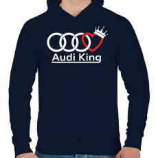 PRINTFASHION Audi Király - Férfi kapucnis pulóver - Sötétkék