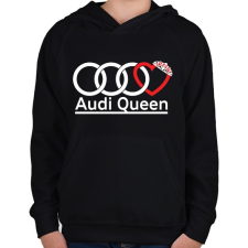PRINTFASHION Audi Királynő - Gyerek kapucnis pulóver - Fekete gyerek pulóver, kardigán