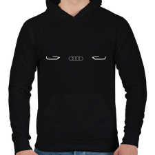 PRINTFASHION Audi logó (fehér) - Férfi kapucnis pulóver - Fekete férfi pulóver, kardigán
