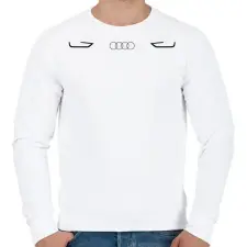 PRINTFASHION Audi logó (fekete) - Férfi pulóver - Fehér férfi pulóver, kardigán