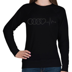 PRINTFASHION AUDI logo szürke - Női pulóver - Fekete