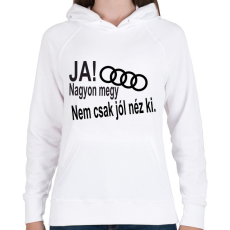 PRINTFASHION Audi - Női kapucnis pulóver - Fehér