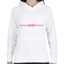 PRINTFASHION AUDI - Női kapucnis pulóver - Fehér női pulóver, kardigán