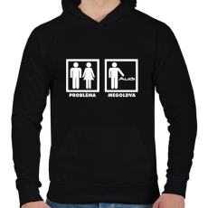 PRINTFASHION Audi Probléma Megoldva - Férfi kapucnis pulóver - Fekete