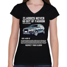PRINTFASHION Audi Q7 - Női V-nyakú póló - Fekete női póló