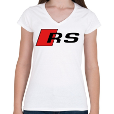 PRINTFASHION Audi RS - Női V-nyakú póló - Fehér női póló