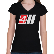 PRINTFASHION AUDI S4 - Női V-nyakú póló - Fekete