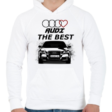 PRINTFASHION AUDI THE BEST - Férfi kapucnis pulóver - Fehér férfi pulóver, kardigán