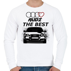 PRINTFASHION AUDI THE BEST - Férfi pulóver - Fehér