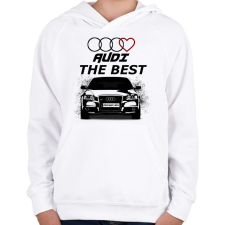 PRINTFASHION AUDI THE BEST - Gyerek kapucnis pulóver - Fehér gyerek pulóver, kardigán