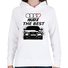 PRINTFASHION AUDI THE BEST - Női kapucnis pulóver - Fehér női pulóver, kardigán