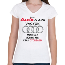 PRINTFASHION audika - Női V-nyakú póló - Fehér női póló