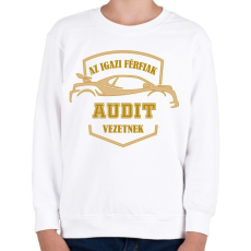 PRINTFASHION Audis sofőr - Gyerek pulóver - Fehér