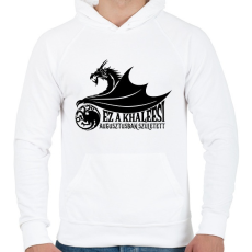 PRINTFASHION Augusztus - Férfi kapucnis pulóver - Fehér