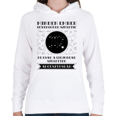 PRINTFASHION Augusztus: Szűz - Női kapucnis pulóver - Fehér