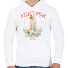 PRINTFASHION Augusztusban férjhez megyek - Férfi kapucnis pulóver - Fehér férfi pulóver, kardigán