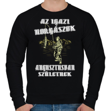 PRINTFASHION Augusztusi horgász - Férfi pulóver - Fekete