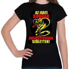 PRINTFASHION Augusztusi Kobra - Női póló - Fekete női póló