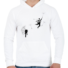 PRINTFASHION Aurevoir - Férfi kapucnis pulóver - Fehér férfi pulóver, kardigán