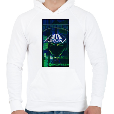 PRINTFASHION Aurora - Férfi kapucnis pulóver - Fehér férfi pulóver, kardigán