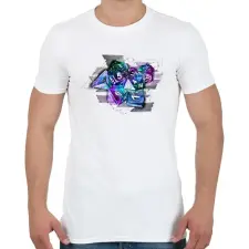 PRINTFASHION Auróra kockaszett - Férfi póló - Fehér férfi póló