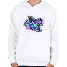 PRINTFASHION Auróra kockaszett - Gyerek kapucnis pulóver - Fehér gyerek pulóver, kardigán