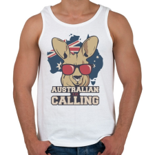 PRINTFASHION Australian is calling - Férfi atléta - Fehér atléta, trikó