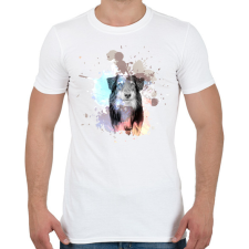 PRINTFASHION Ausztrál juhászkutya splash - Férfi póló - Fehér férfi póló