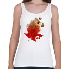 PRINTFASHION Autmn leaf - Női atléta - Fehér női trikó