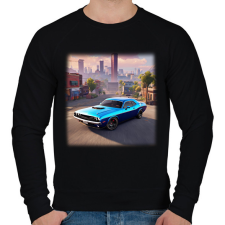 PRINTFASHION autó 3 - Férfi pulóver - Fekete férfi pulóver, kardigán